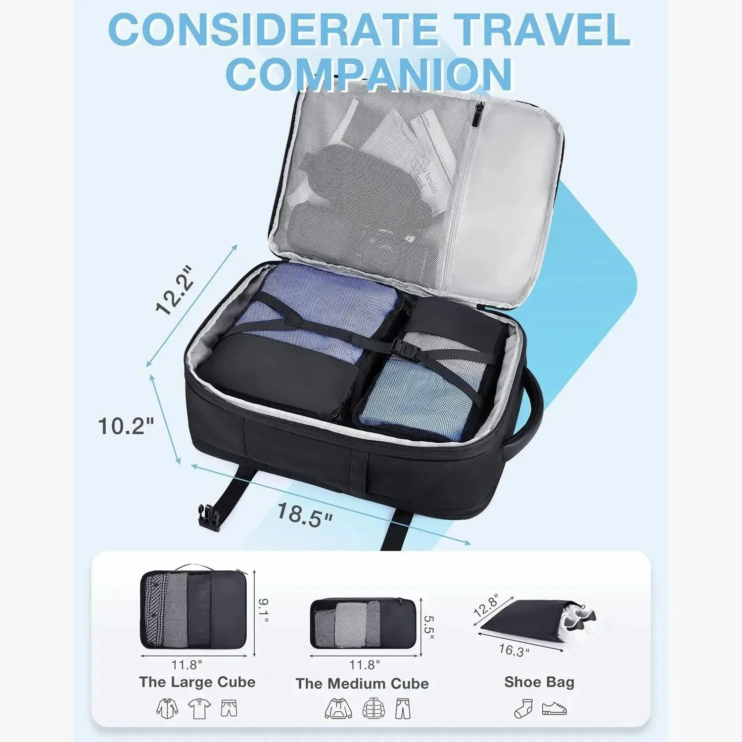 Falco 40L Expandable Airline Approved Carry On Travel Backpack - Image 24