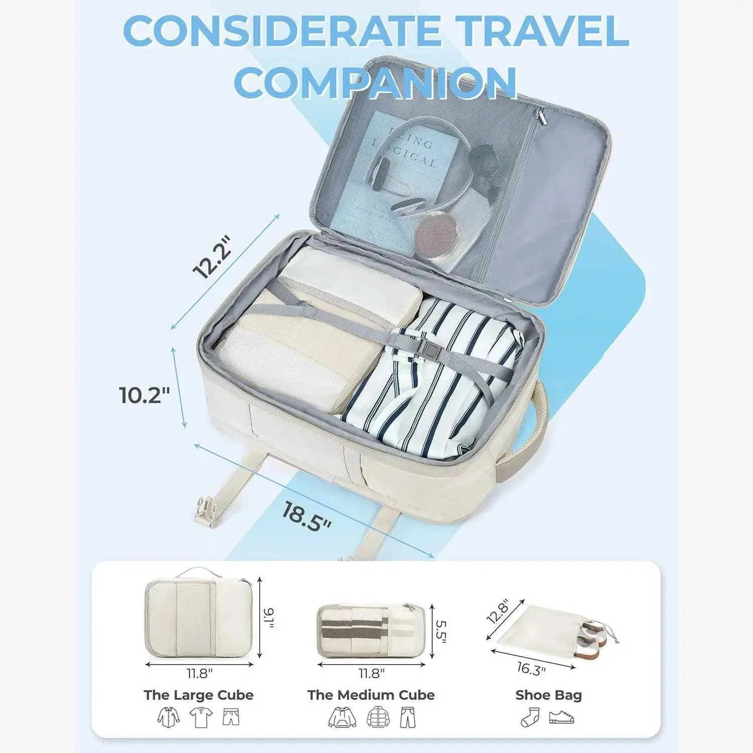 Falco 40L Expandable Airline Approved Carry On Travel Backpack - Image 46