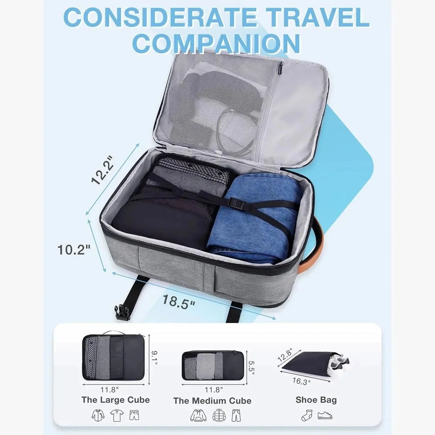 Falco 40L Expandable Airline Approved Carry On Travel Backpack - Image 8