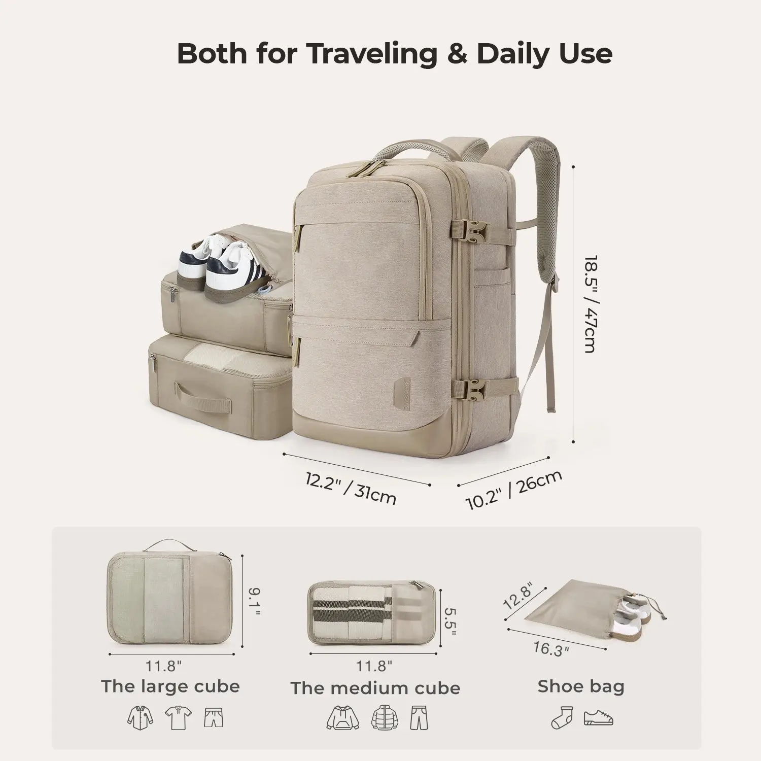 Falco 40L Expandable Airline Approved Carry On Travel Backpack - Image 83