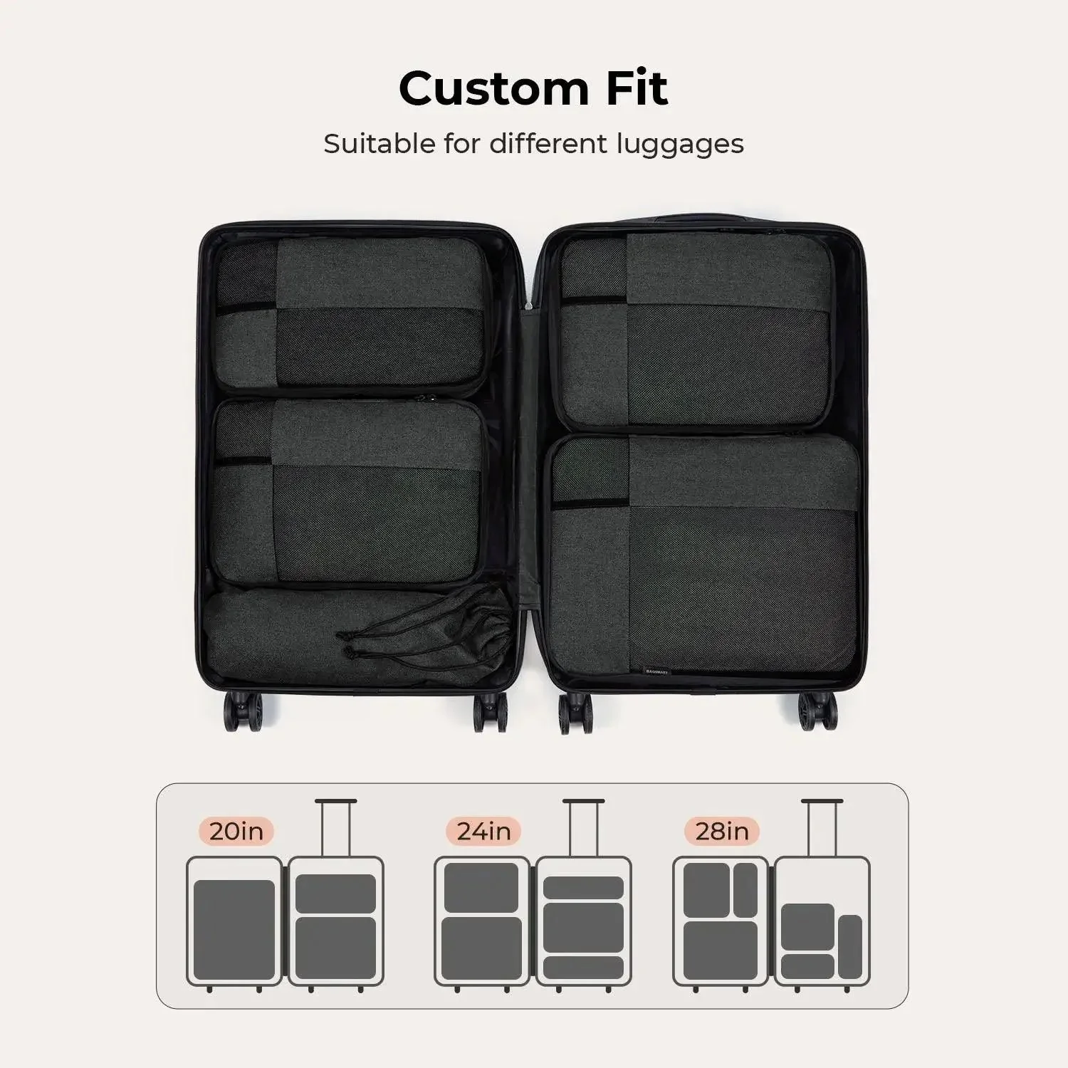 6PCS Compression Travel Packing Cubes for Suitcases - Image 10