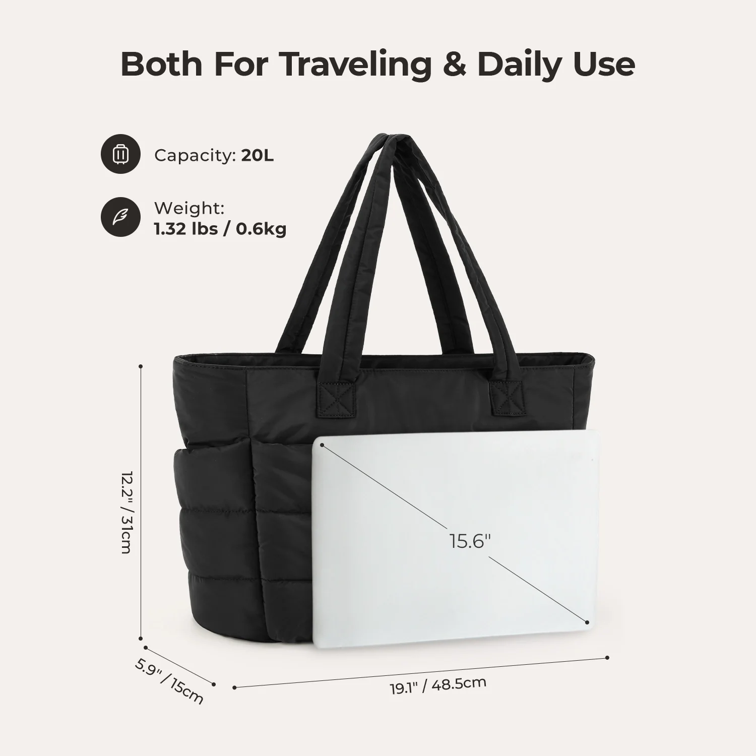 The Bubble 20L Puffy 15.6" Laptop Work Tote - Image 11