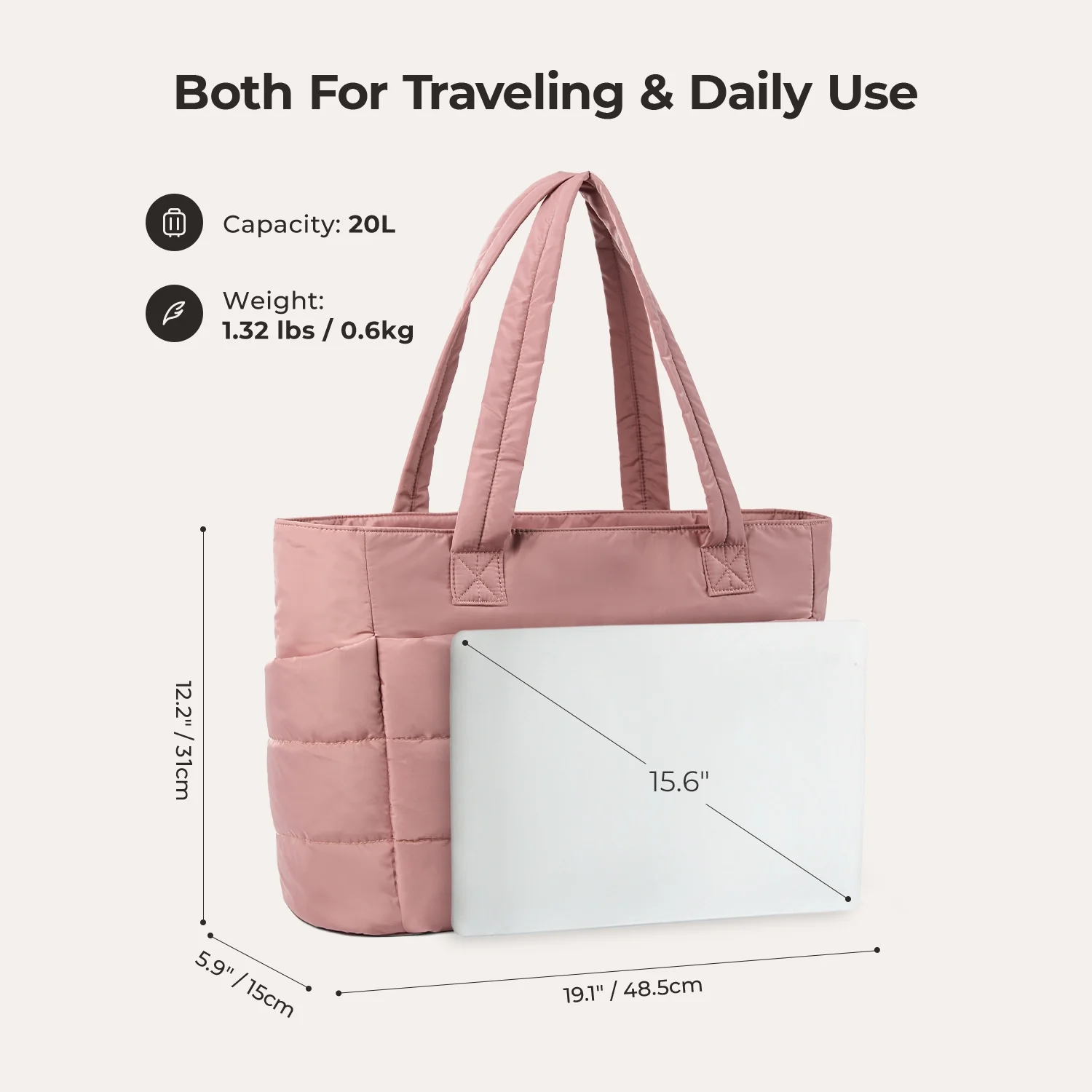 The Bubble 20L Puffy 15.6" Laptop Work Tote - Image 33