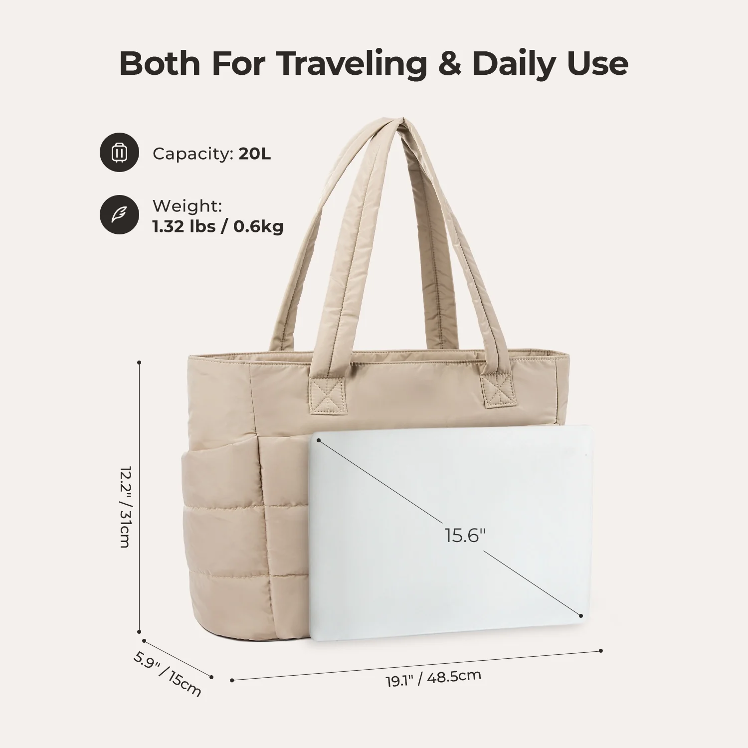 The Bubble 20L Puffy 15.6" Laptop Work Tote - Image 42
