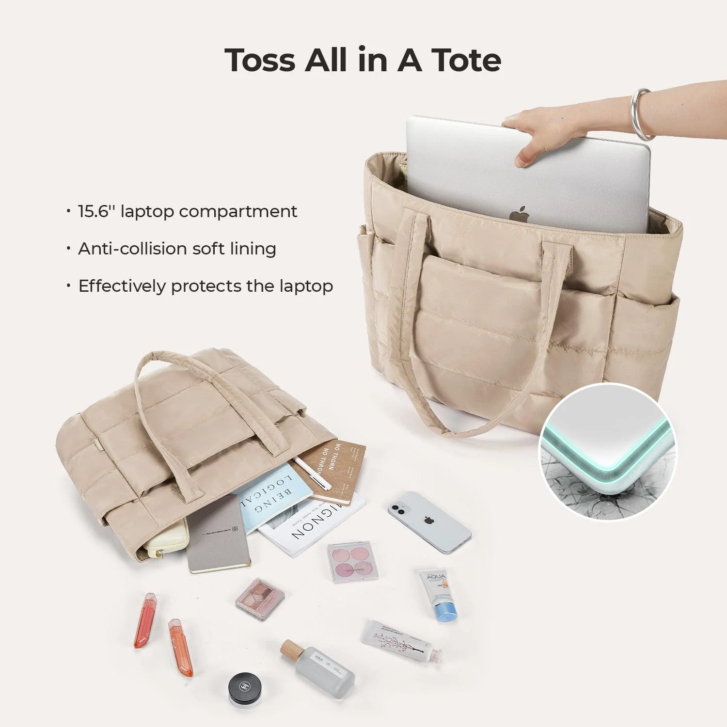 The Bubble 20L Puffy 15.6" Laptop Work Tote - Image 44
