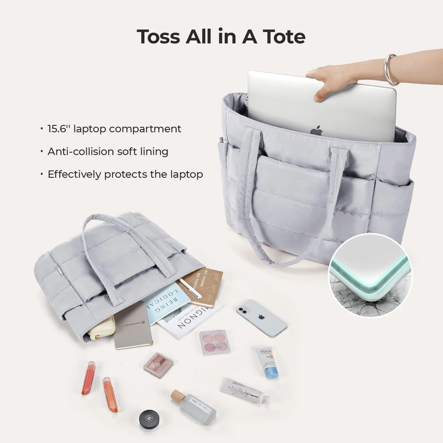The Bubble 20L Puffy 15.6" Laptop Work Tote - Image 62
