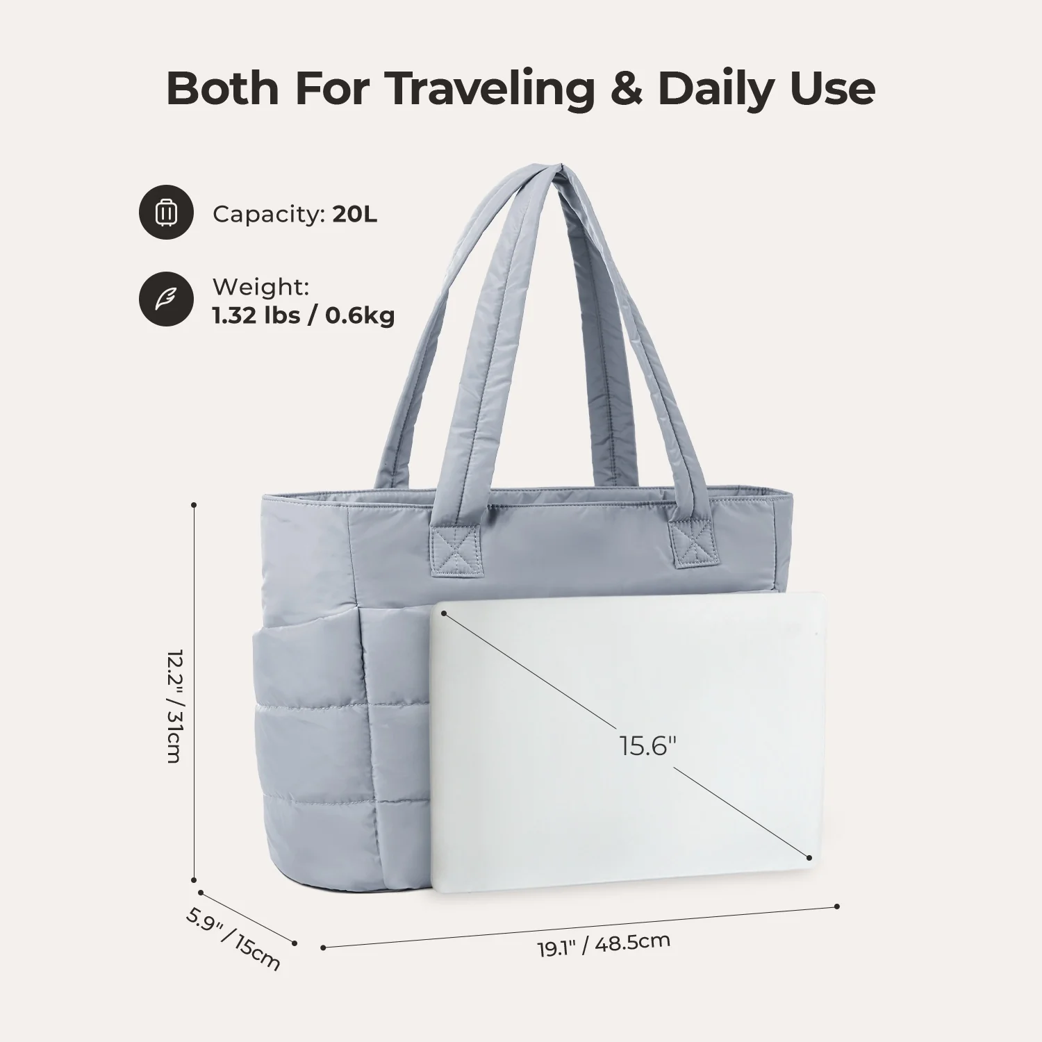 The Bubble 20L Puffy 15.6" Laptop Work Tote - Image 76