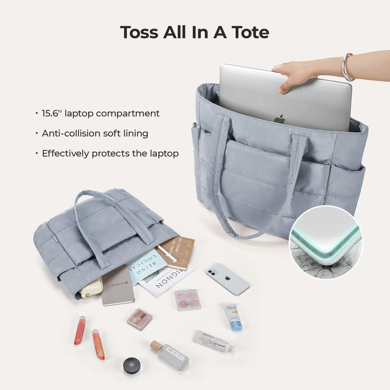 The Bubble 20L Puffy 15.6" Laptop Work Tote - Image 79