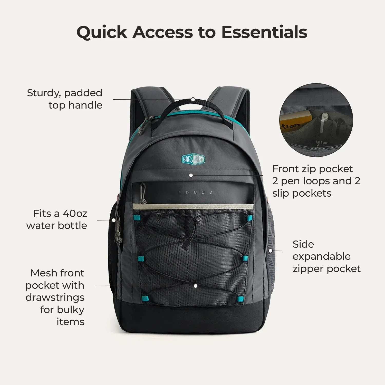 Focus 15.6" Laptop Backpack - Image 52