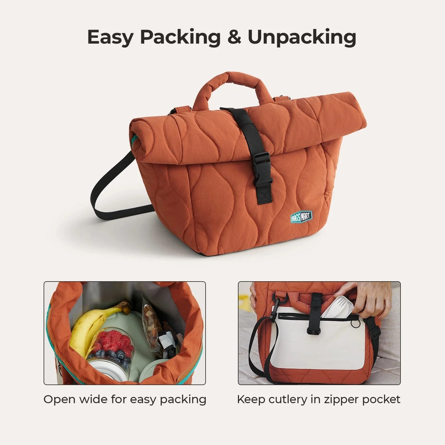 Paz Roll Top Lunch Bag - Image 4