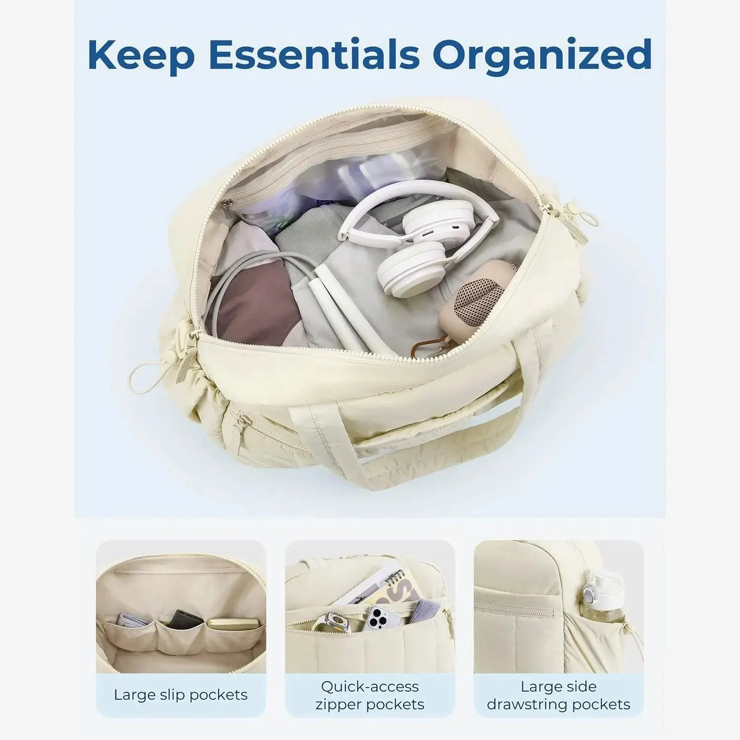 Puffy Water-Resistant Gym & Travel Duffle Bag - Image 8